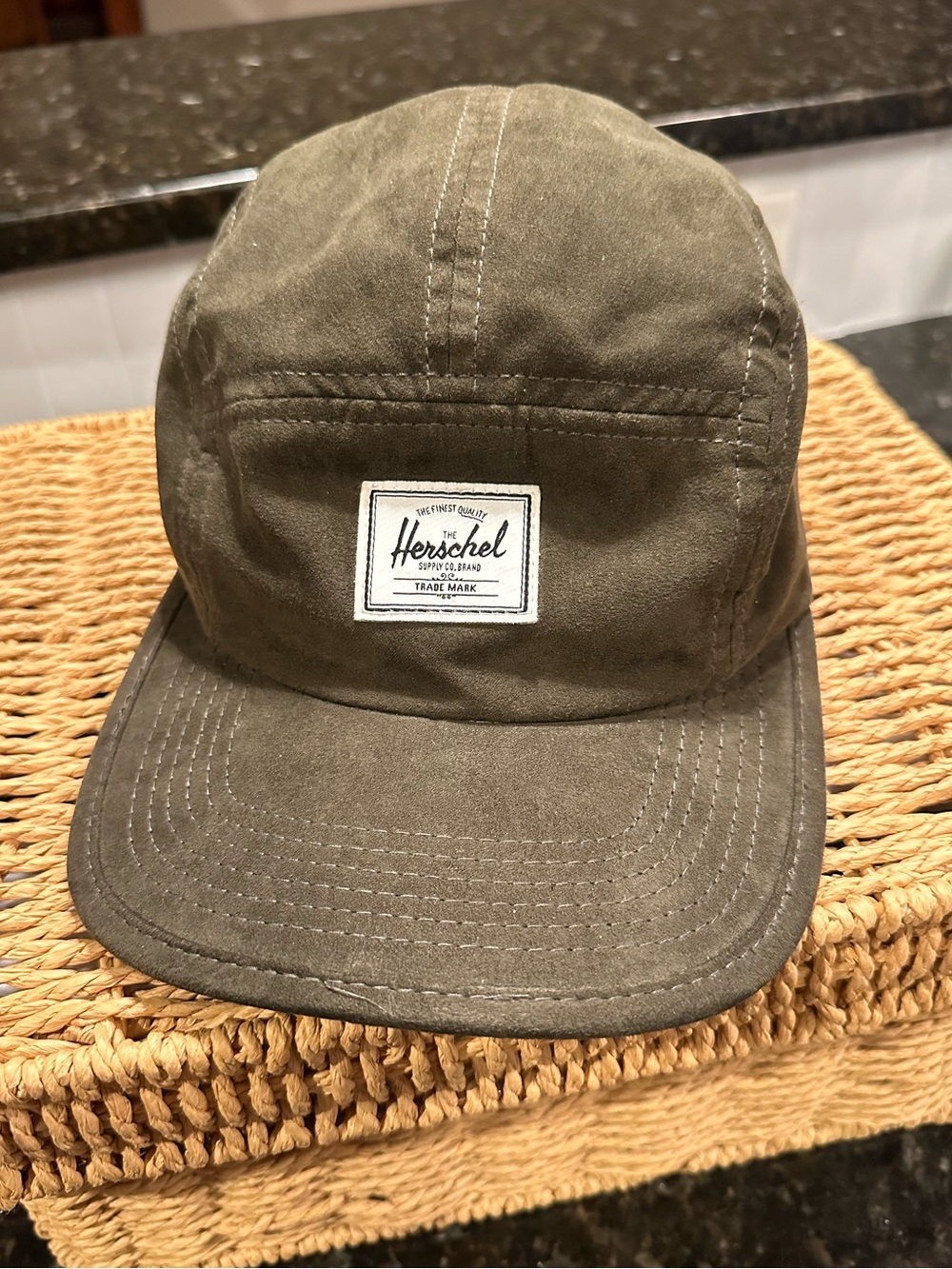Herschel Supply co. Glendale Faux Suede olive green hat